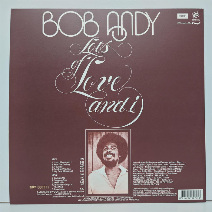 Bob Andy - Lots Of Love And I Limited Edition Orange Vinyl LP Reissue