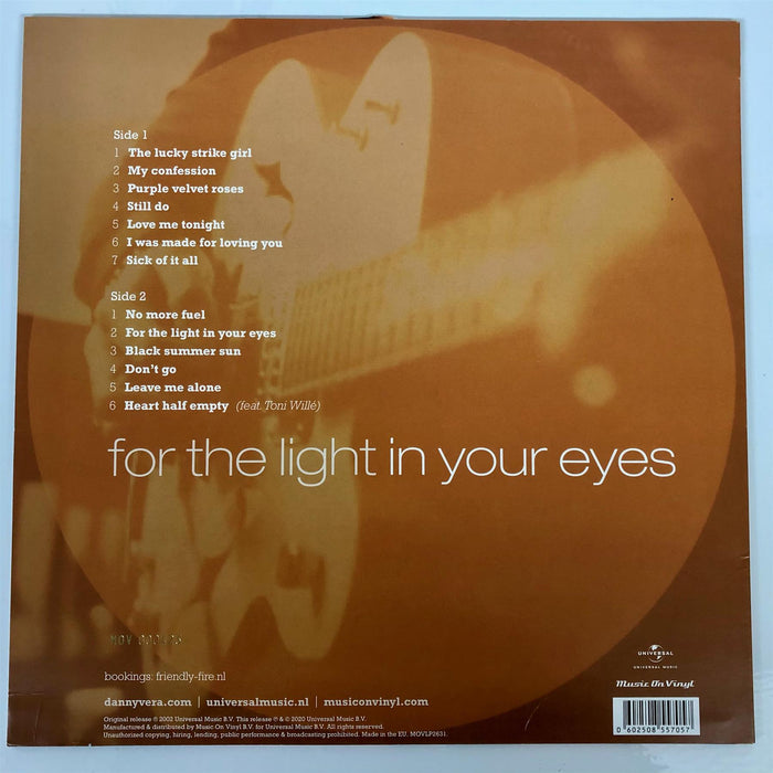 Danny Vera - For The Light In Your Eyes Gold Vinyl LP New vinyl LP CD releases UK record store sell used
