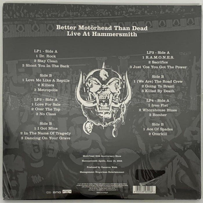 Motorhead - Better Motorhead Than Dead - Live At Hammersmith 4x Vinyl LP Reissue
