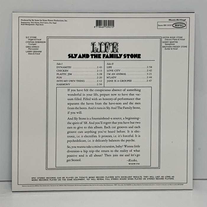 Sly & The Family Stone - Life 180G Vinyl LP Reissue