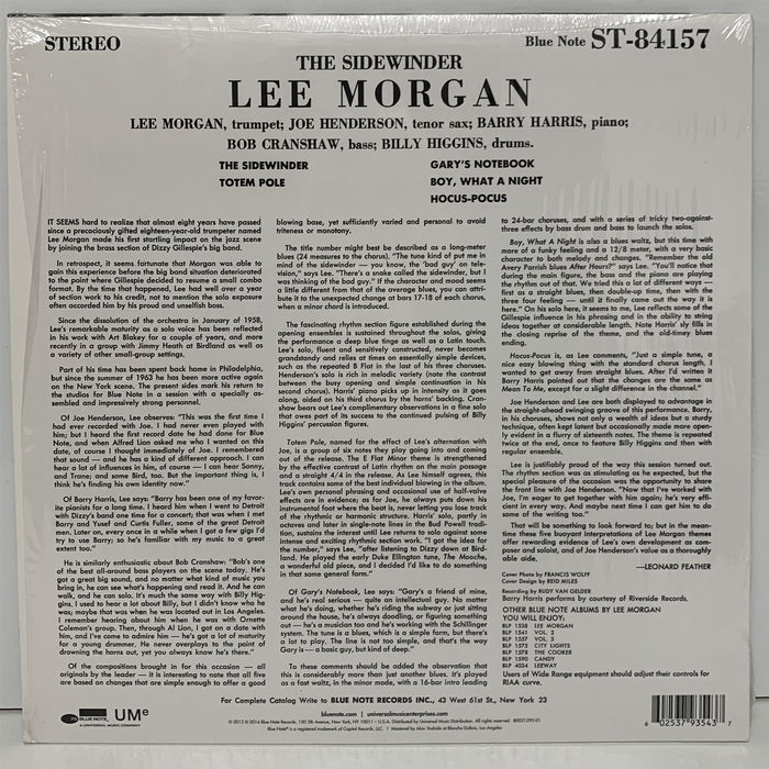 Lee Morgan - The Sidewinder Vinyl LP Reissue