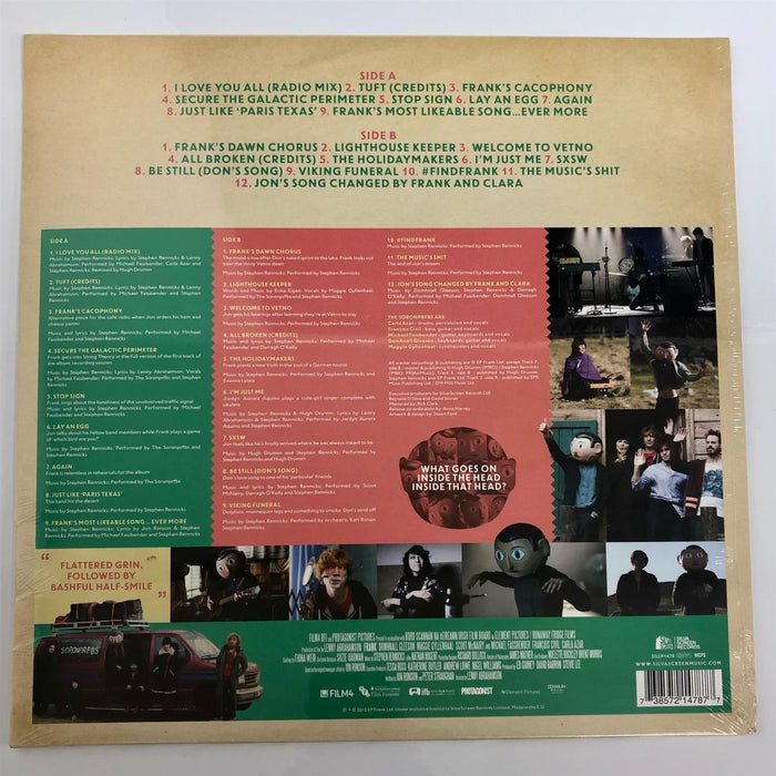 Frank (Original Soundtrack) - Stephen Rennicks Limited Black 180g Vinyl LP Second Pressing